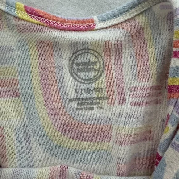 Girls Rainbow Pattern Romper | Colorful Summer One-Piece Sz L (10-12) - Picture 7 of 7